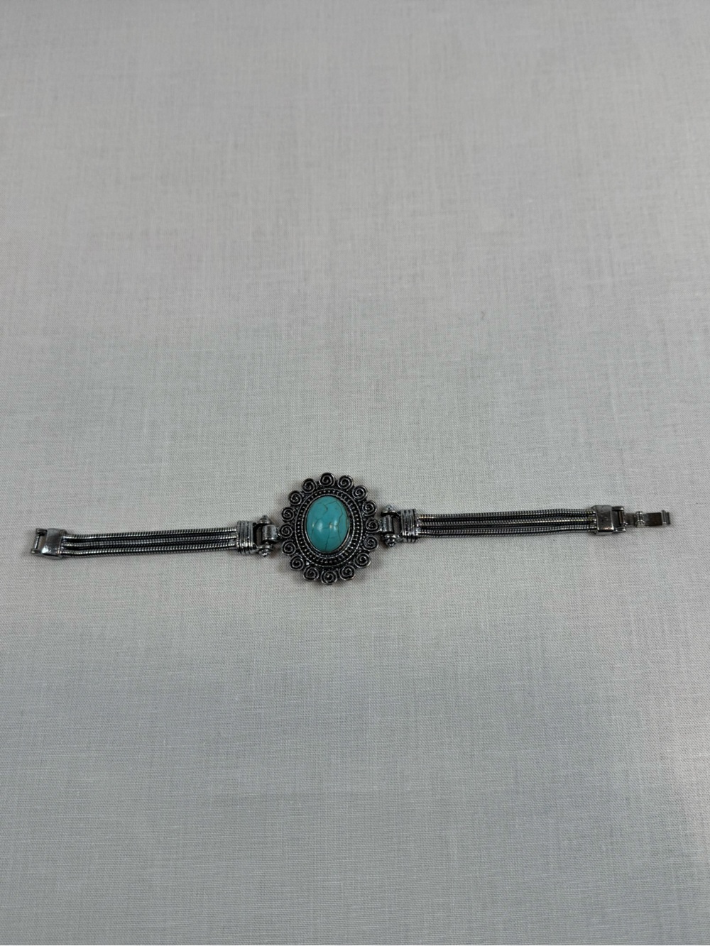 Turquoise Oval Silver-Accent Bracelet - Women Jewelry